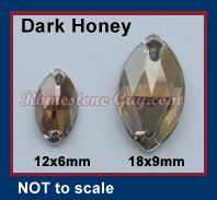 Dark Honey Navette Sew On